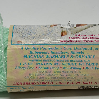 Vintage Lion Brand Yarns Jamie Baby Soft Yarn Acrylic Rayon 1.75 oz 185 Yds