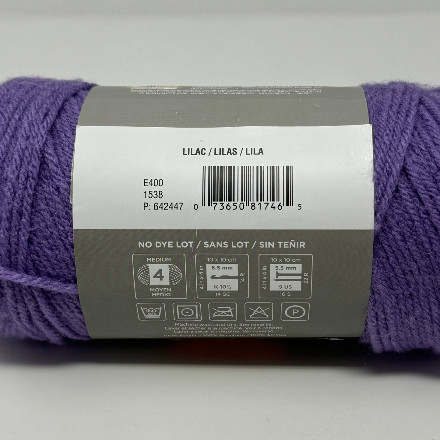 Red Heart With Love Yarn Medium Worsted Weight 7 oz 370 Yards Acrylic Purple Lilac
