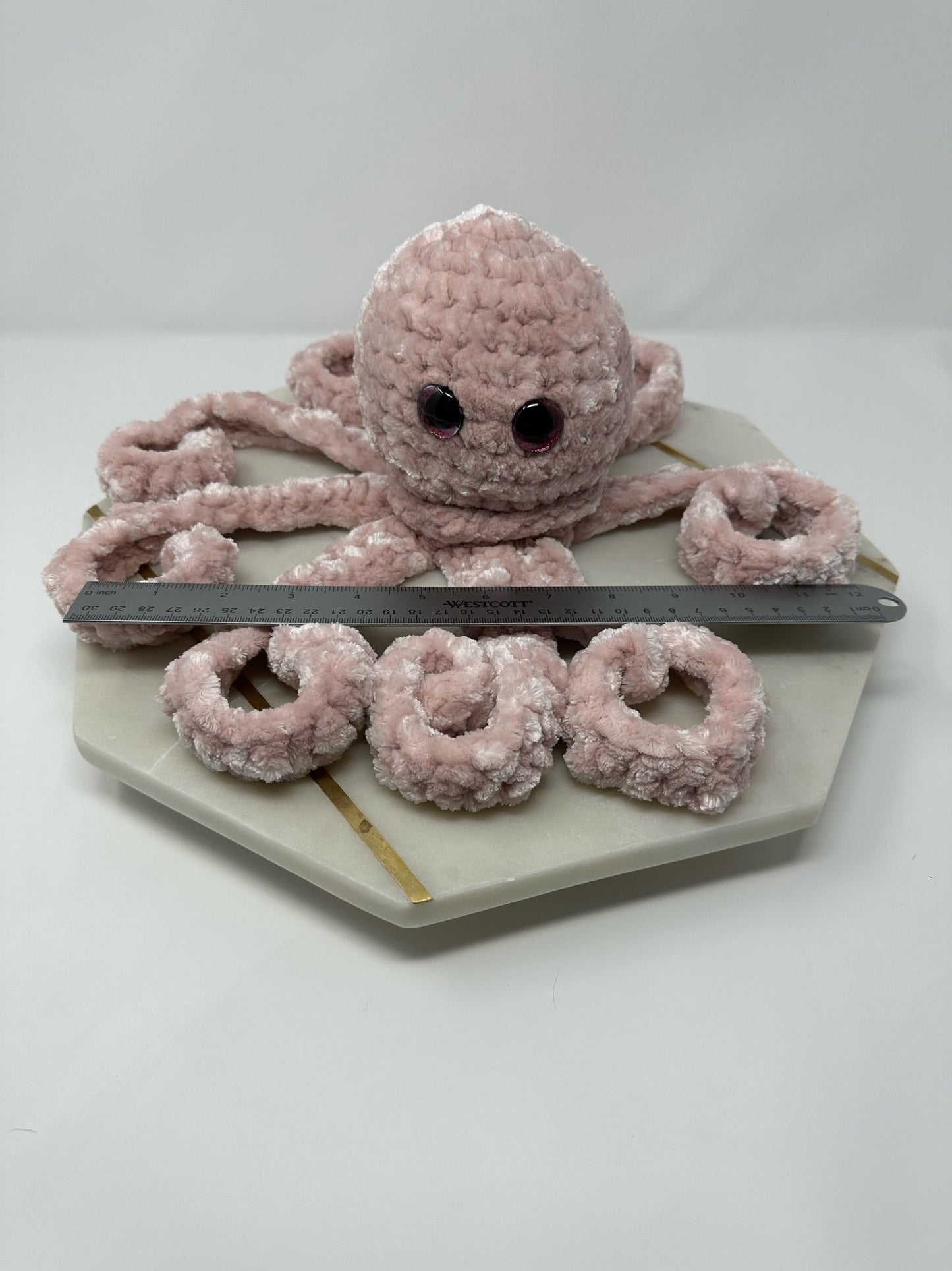 Pink Velvet Octi Buddy Crochet Octopus Stuffed Animal