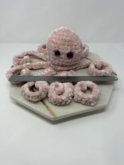 Pink Velvet Octi Buddy Crochet Octopus Stuffed Animal